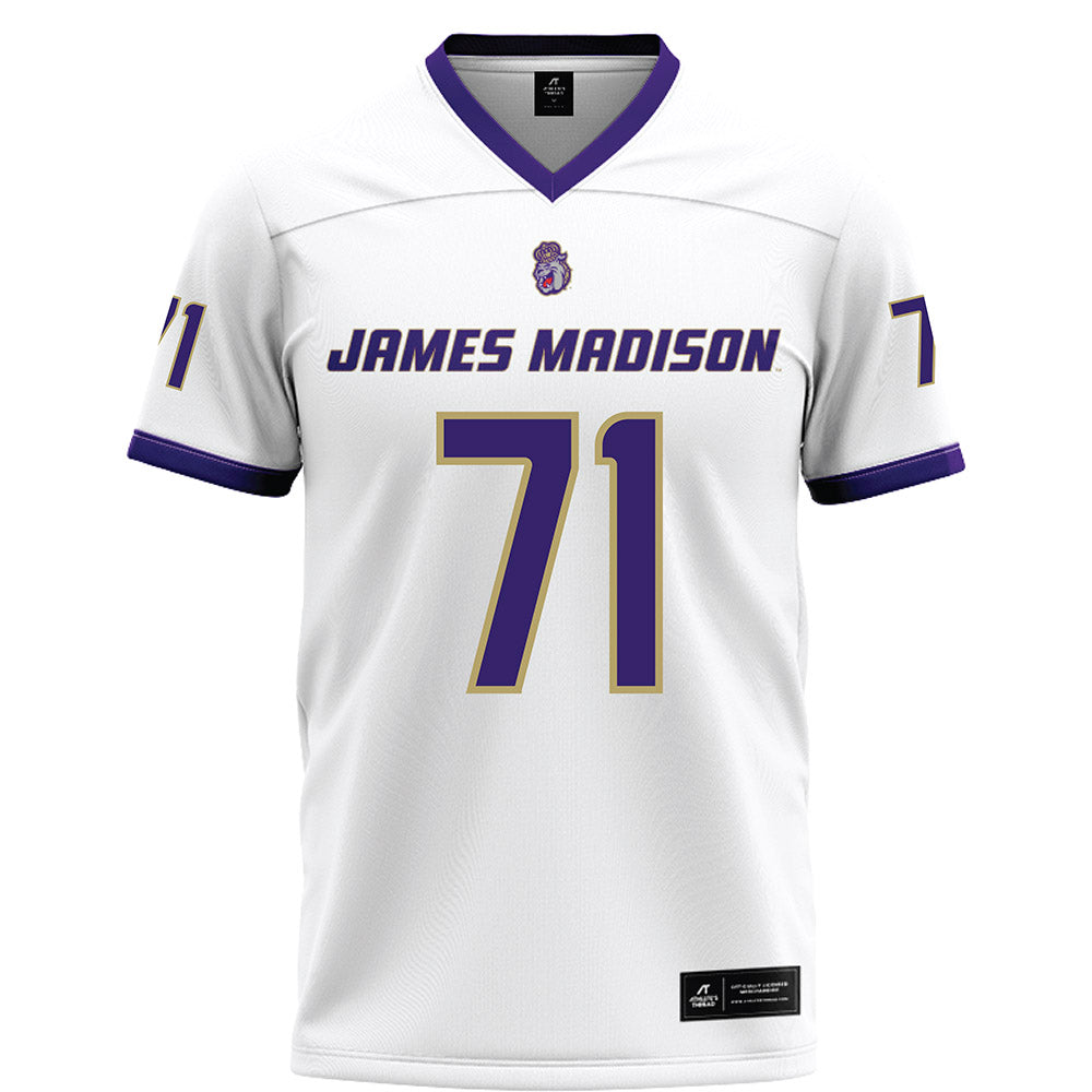 JMU - NCAA Football : Deacon Rawls - White Football Jersey-0