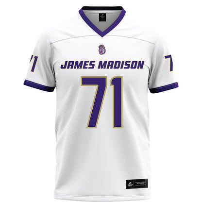 JMU - NCAA Football : Deacon Rawls - White Football Jersey-0