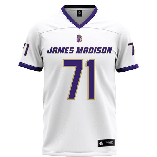 JMU - NCAA Football : Deacon Rawls - White Football Jersey-0