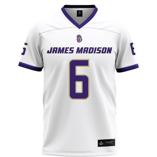 JMU - NCAA Football : Chantz Harley - White Football Jersey-0