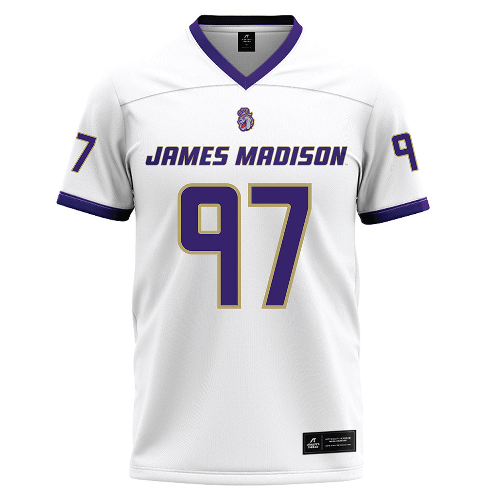 JMU - NCAA Football : Aiden Gobaira - White Football Jersey-0