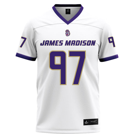 JMU - NCAA Football : Aiden Gobaira - White Football Jersey-0