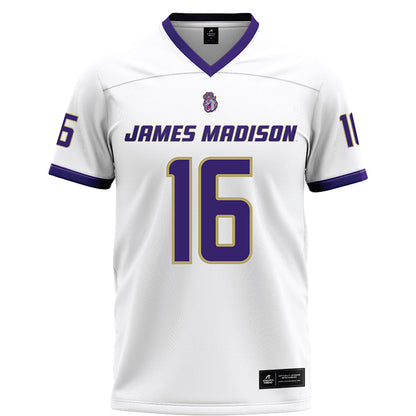 JMU - NCAA Football : Noe Ruelas - White Football Jersey-0