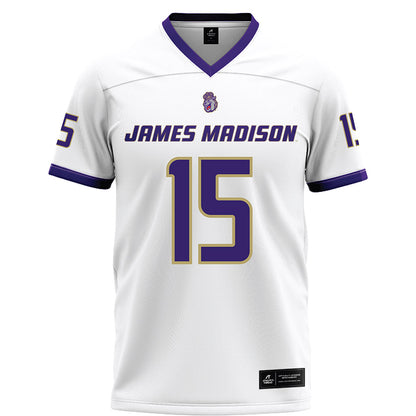 JMU - NCAA Football : Lacota Dippre - White Football Jersey-0