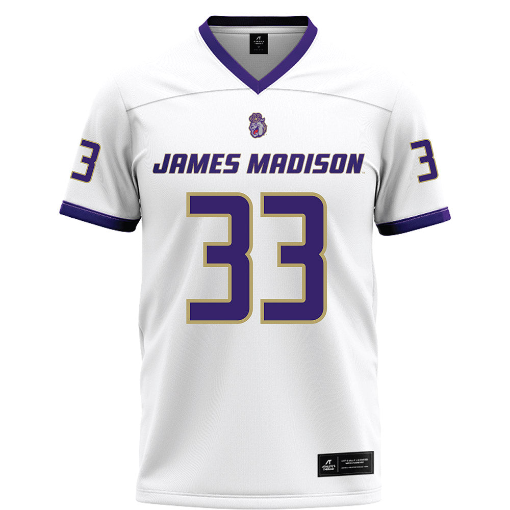JMU - NCAA Football : Andrew Taddeo - White Football Jersey-0