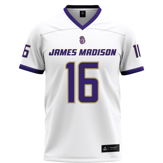 JMU - NCAA Football : TJ McGill - White Football Jersey-0
