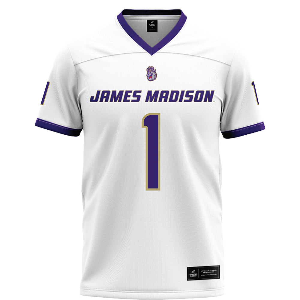 JMU - NCAA Football : Mekhi Rodgers - White Football Jersey-0