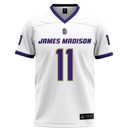 JMU - NCAA Football : Nick DeGennaro - White Football Jersey-0