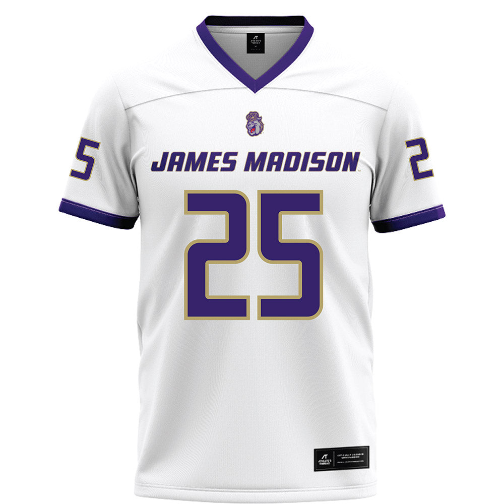 JMU - NCAA Football : Jackson Hamill - White Football Jersey-0