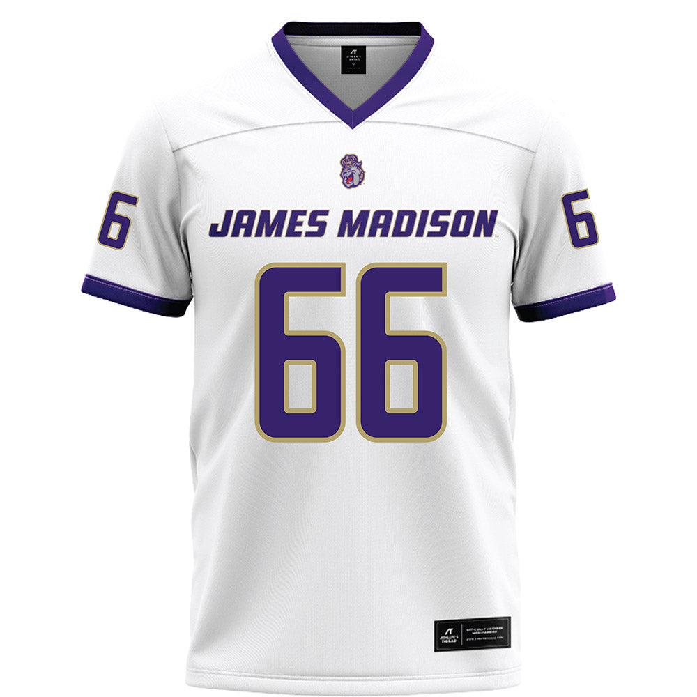 JMU - NCAA Football : JD Rayner - White Football Jersey-0