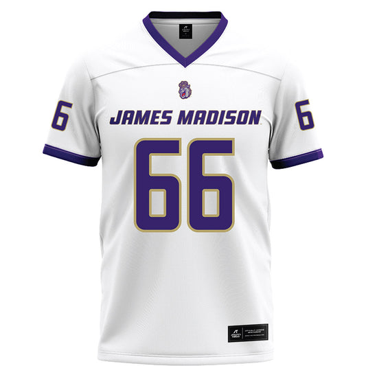 JMU - NCAA Football : JD Rayner - White Football Jersey-0
