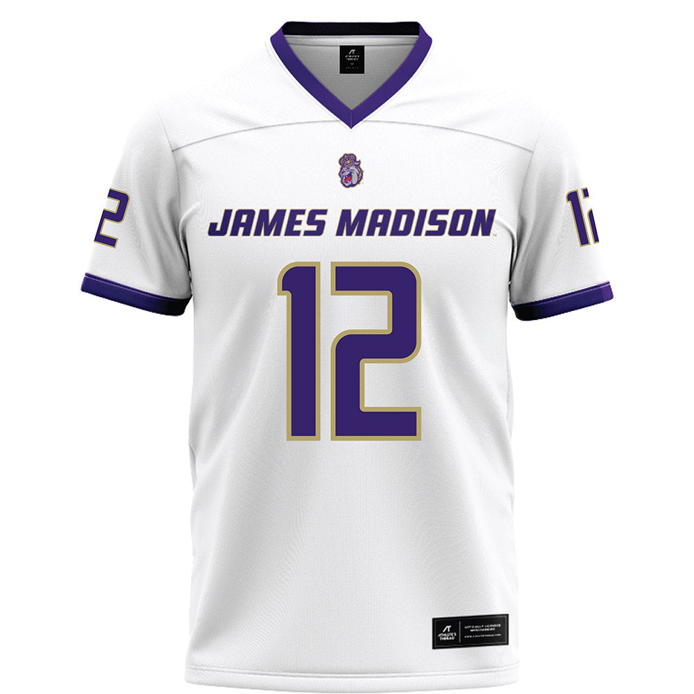 JMU - NCAA Football : Zaron Collins - White Football Jersey-0