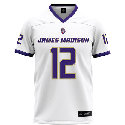 JMU - NCAA Football : Zaron Collins - White Football Jersey-0