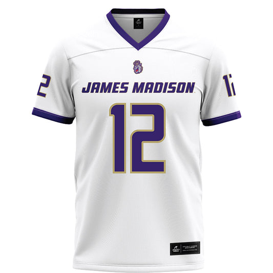 JMU - NCAA Football : Zaron Collins - White Football Jersey-0