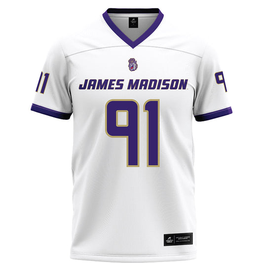 JMU - NCAA Football : Marcellus Nash - White Football Jersey-0