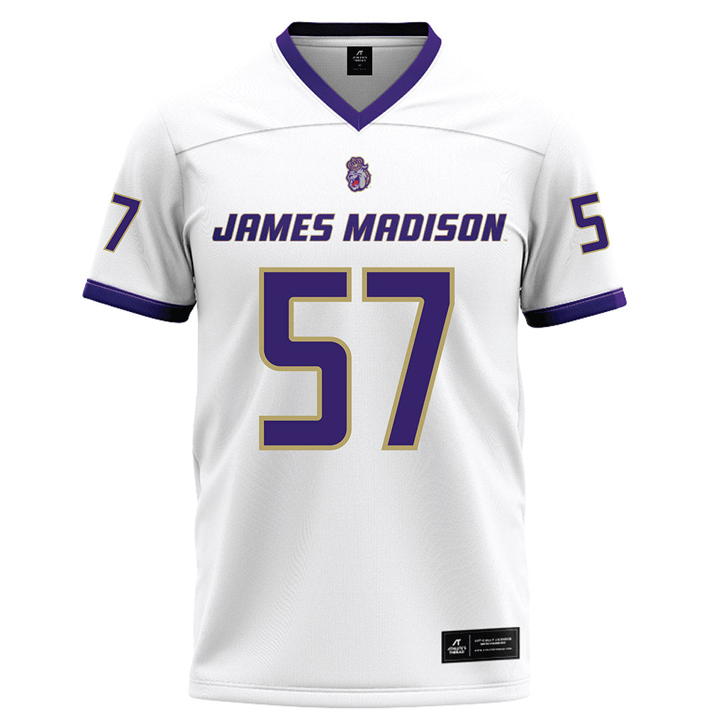 JMU - NCAA Football : Jacob Bailey - White Football Jersey-0