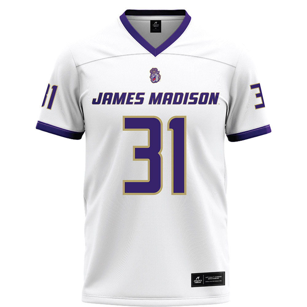 JMU - NCAA Football : Roddrey McWilliams - White Football Jersey-0