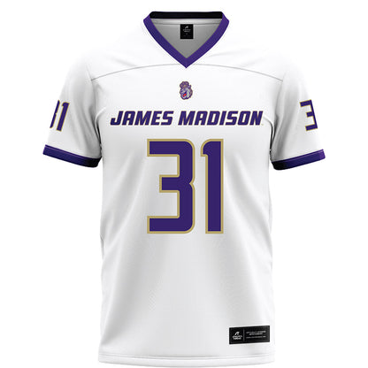 JMU - NCAA Football : Roddrey McWilliams - White Football Jersey-0