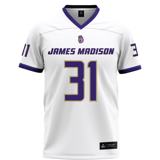 JMU - NCAA Football : Roddrey McWilliams - White Football Jersey-0