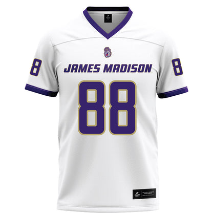 JMU - NCAA Football : Kells Bush - White Football Jersey-0