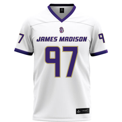 JMU - NCAA Football : Christopher Fitzgerald - White Football Jersey