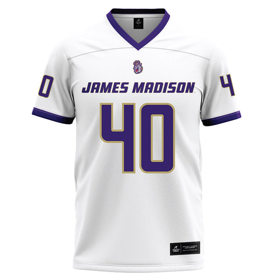 JMU - NCAA Football : Logan Ketcham - White Football Jersey