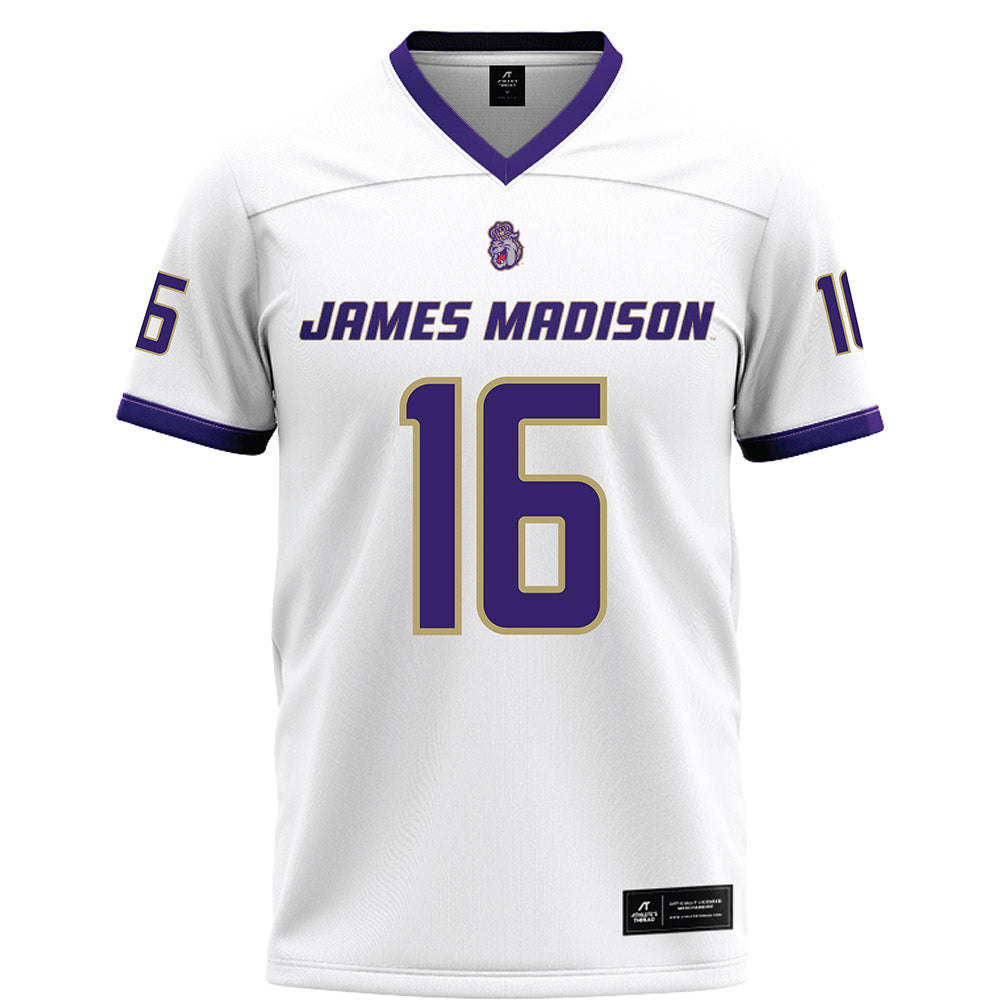 JMU - NCAA Football : Desmond Green - White Football Jersey