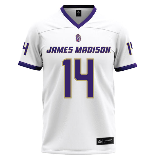 JMU - NCAA Football : Alonza Barnett III - White Football Jersey