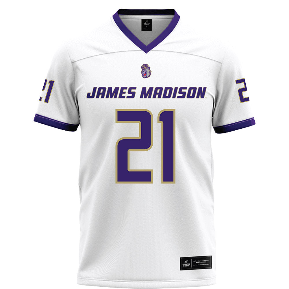 JMU - NCAA Football : Curtis Harris-Lopez - White Football Jersey-0