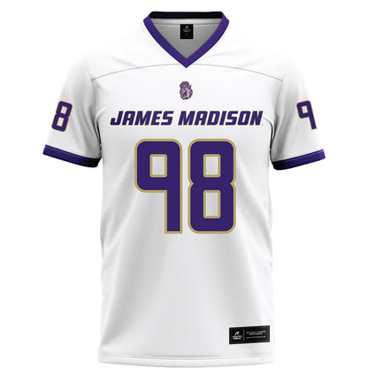 JMU - NCAA Football : Turner Schmidt - White Football Jersey-0