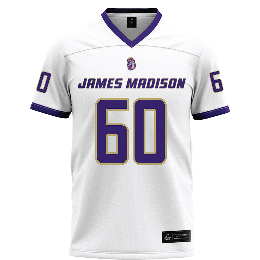 JMU - NCAA Football : Zach Greenberg - White Football Jersey-0