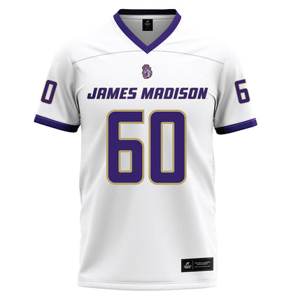 JMU - NCAA Football : Zach Greenberg - White Football Jersey-0