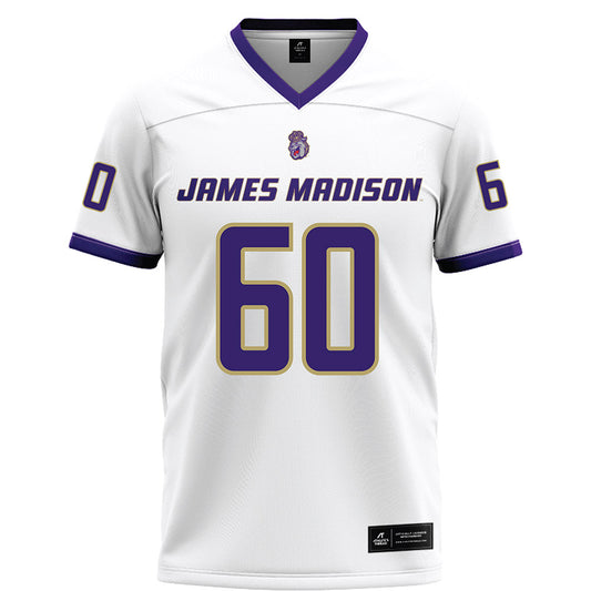 JMU - NCAA Football : Zach Greenberg - White Football Jersey-0