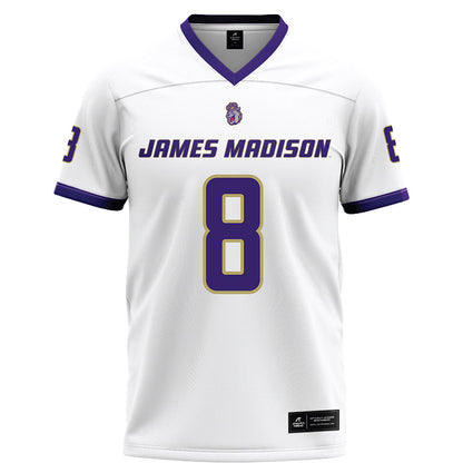 JMU - NCAA Football : Isaiah Alston - White Football Jersey-0