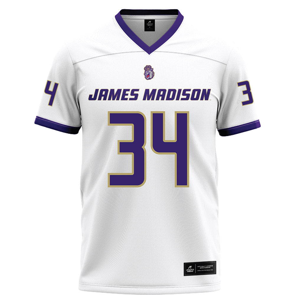 JMU - NCAA Football : Jamal Olford - White Football Jersey-0