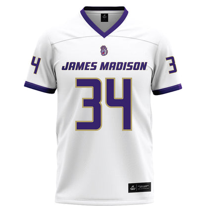 JMU - NCAA Football : Jamal Olford - White Football Jersey-0