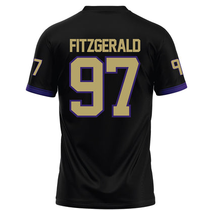 JMU - NCAA Football : Christopher Fitzgerald - Black Football Jersey