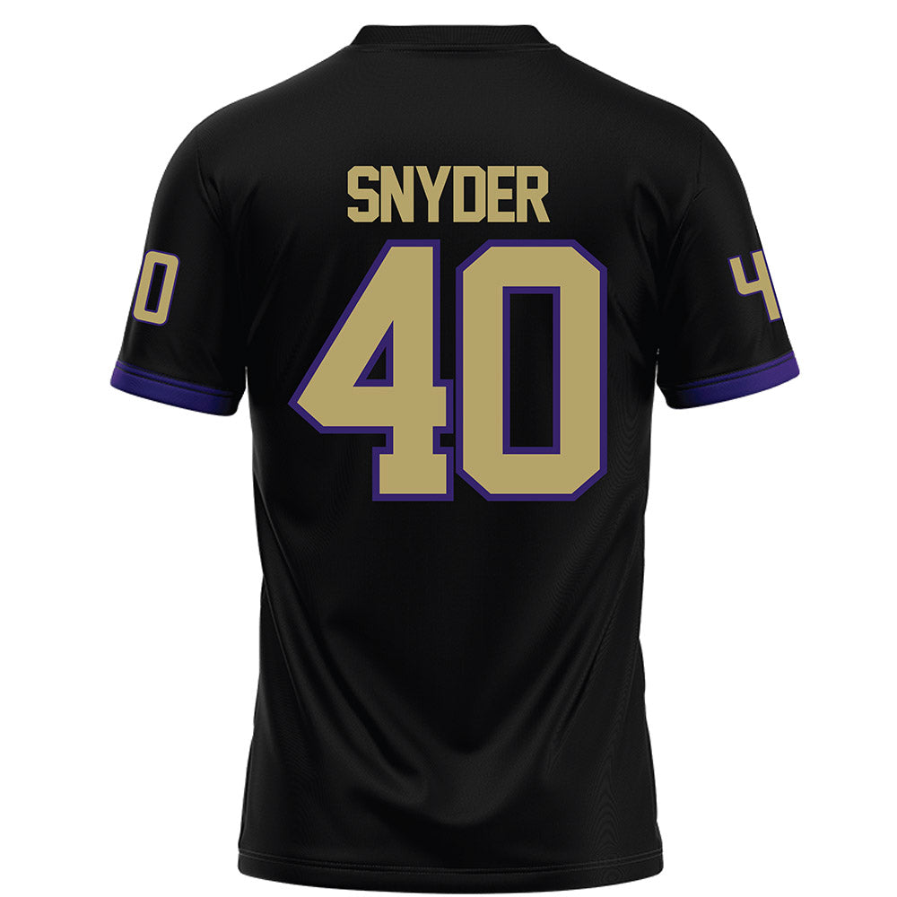 JMU - NCAA Football : Jackson Snyder - Black Football Jersey-1