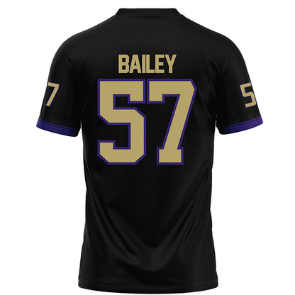 JMU - NCAA Football : Jacob Bailey - Black Football Jersey-1