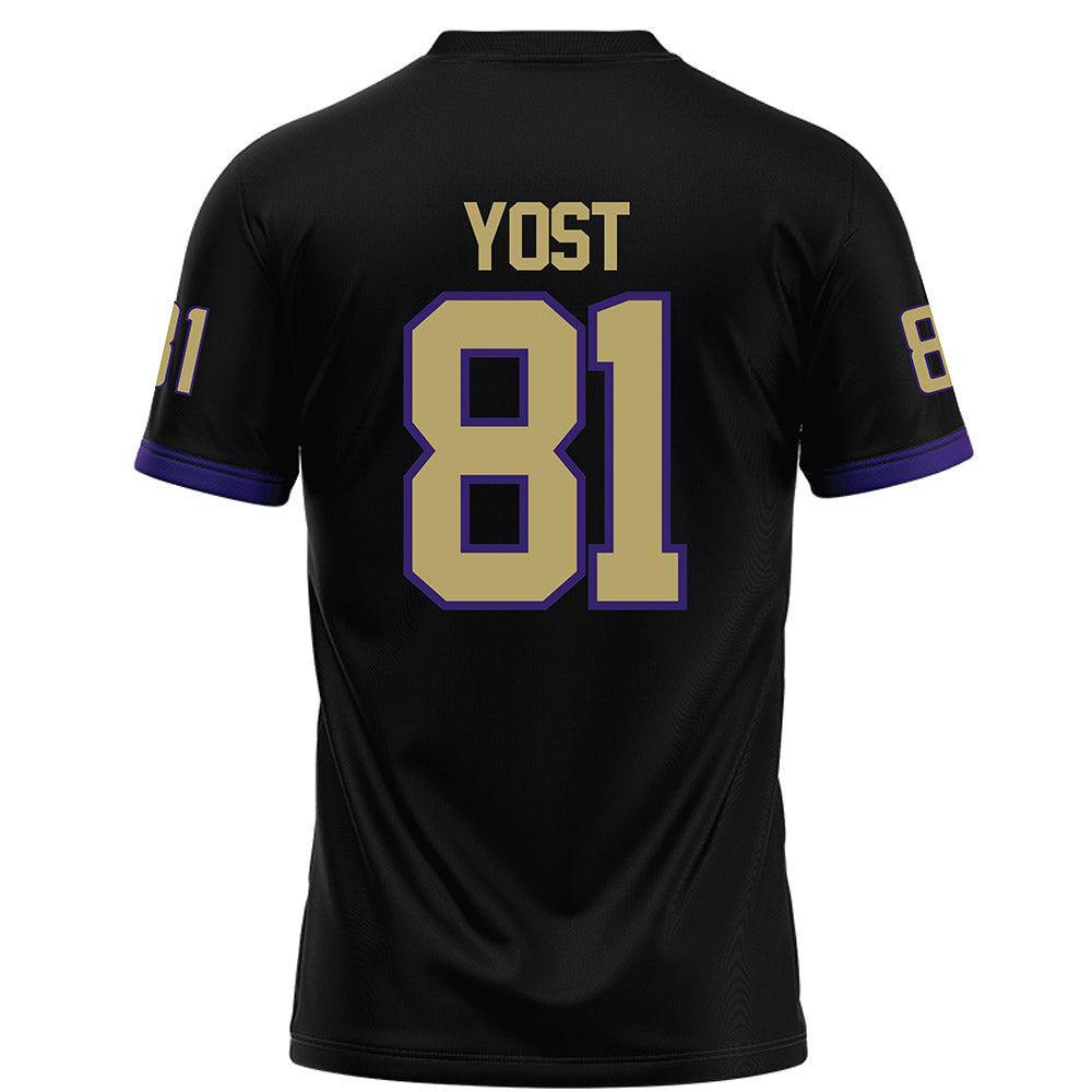 JMU - NCAA Football : Sue Yost - Black Football Jersey-1