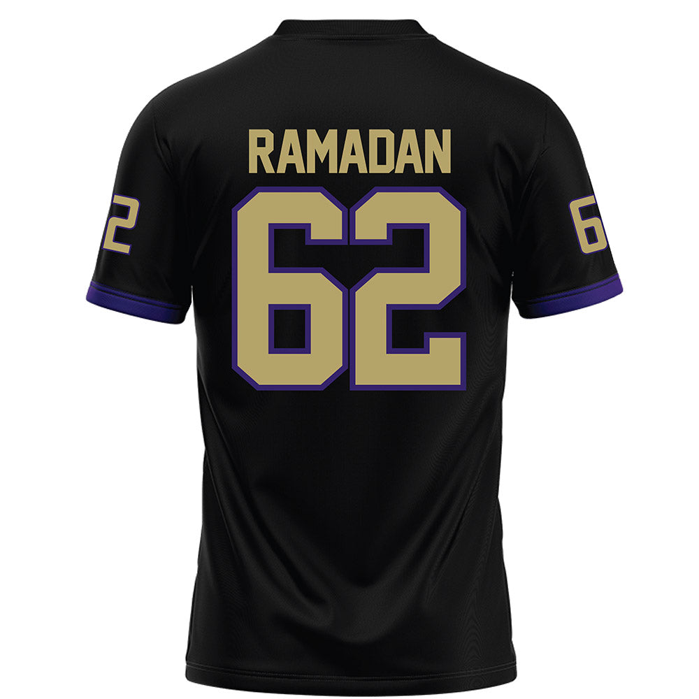 JMU - NCAA Football : Ibraheem Ramadan - Black Football Jersey-1
