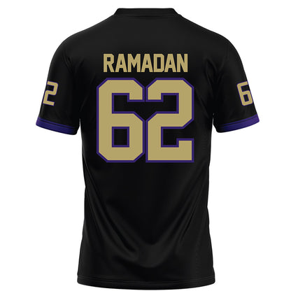 JMU - NCAA Football : Ibraheem Ramadan - Black Football Jersey-1
