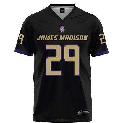 JMU - NCAA Football : Tre Leonard - Black Football Jersey-0