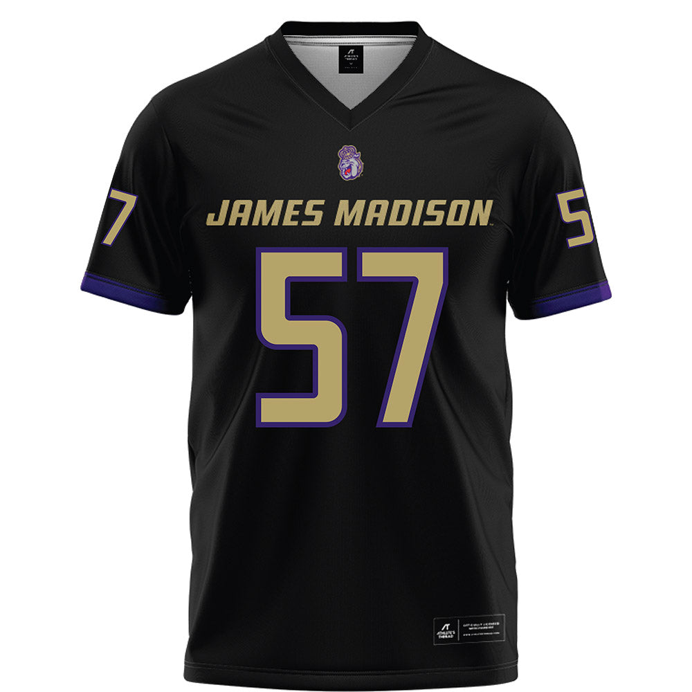 JMU - NCAA Football : Jacob Bailey - Black Football Jersey-0