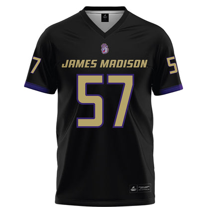 JMU - NCAA Football : Jacob Bailey - Black Football Jersey-0