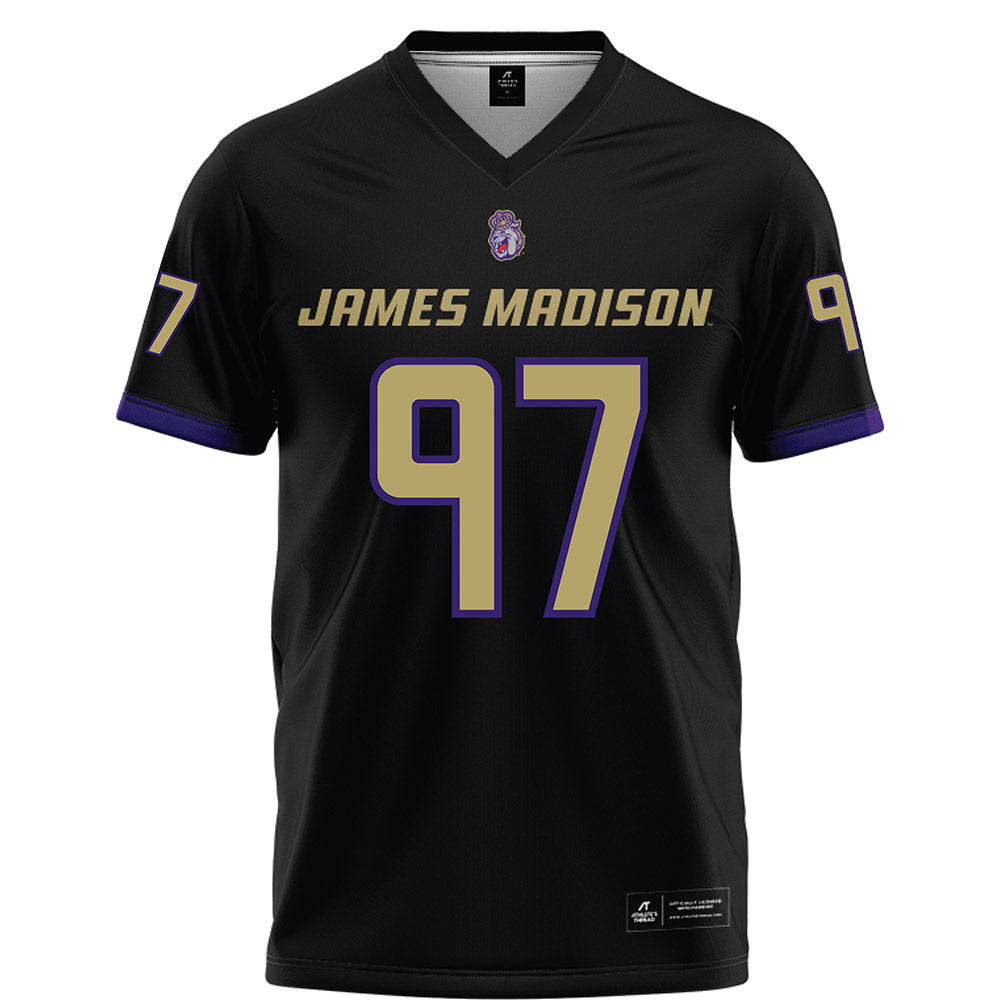 JMU - NCAA Football : Christopher Fitzgerald - Black Football Jersey