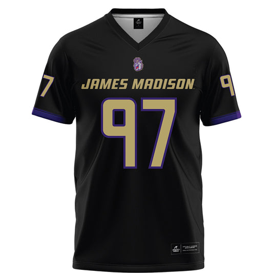 JMU - NCAA Football : Aiden Gobaira - Black Football Jersey-0