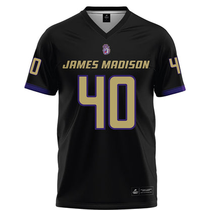 JMU - NCAA Football : Jackson Snyder - Black Football Jersey-0