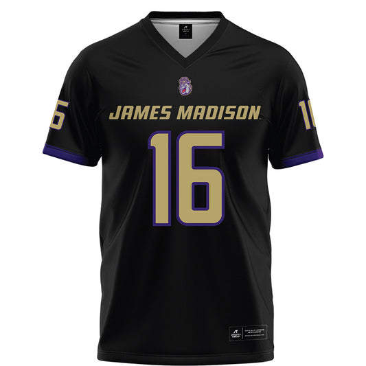 JMU - NCAA Football : TJ McGill - Black Football Jersey-0