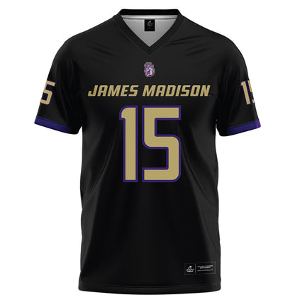 JMU - NCAA Football : Lacota Dippre - Black Football Jersey-0